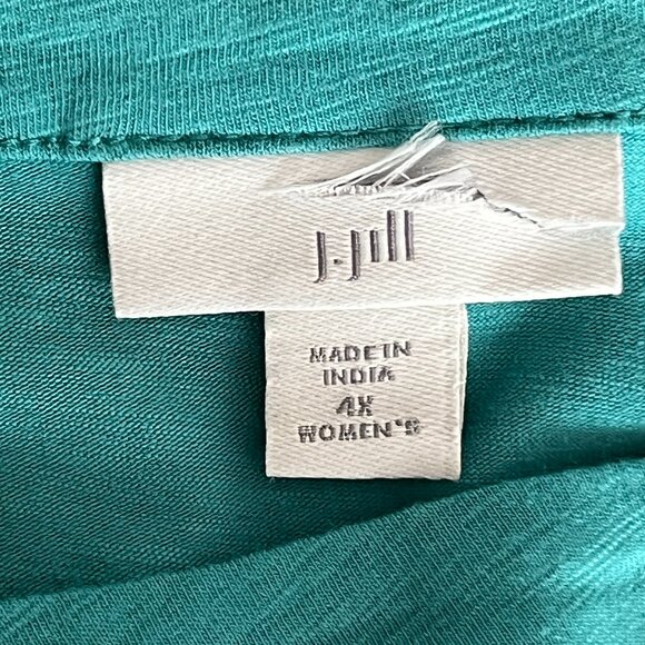 J Jill Women’s 4X Teal Ruffle Sleeve Tunic Top Flowy Relaxed Fit Boho Chic - Picture 4 of 7